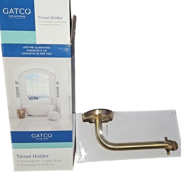 Gatco Brushed Brass Finish Toliet Paper Holder - Picture 1 of 7